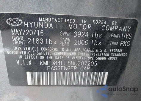 2017 Hyundai Elantra Se z USA, uszkodzony, nr VIN KMHD84LF8HU207205